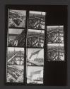 [Contact sheet from construction of a blimp hanger]