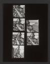 [Contact sheet from construction of a blimp hanger]