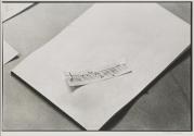 [Study of musical staff and notes on a scrap of paper]