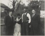 [Horace Pippin and his wife, Jennie Ora Pippin, with Robert Carlin (art dealer) and Arnold Newman]