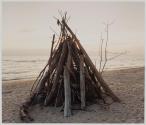 Fourth of July Bonfire Pile, Lake Erie, New York