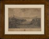 The Great International Railway Suspension Bridge. Over the Niagara River connecting the United States & Canada. The New York Central and Great Western Railways.
