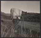 Edward Weston photographing on San Simeon highway, California