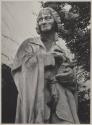 Voltaire [underlined] Square Honore Champion. Paris Statue de Voltaire en pierre sculptee par Leon Driveren 1960