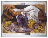 [Doris Patty Rosenthal's painting of two women resting near a phonograph]
