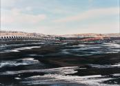 Untitled (Distant train with plains, Gillette, Wyoming)