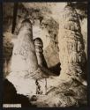 Twin domes and giant stalagmites in the Big Room in Carlsbad Caverns National Park, New Mexico