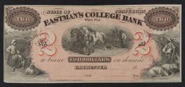 Eastman's College bank, two dollars