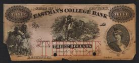 Eastman's College bank, three dollars