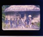 The Interior of Sumatra [20] (Word went out of the approach of a herd of wild boars. Hunters and dogs gathered at this shack to head them off)