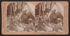 Indians at Dinner in Tepee on the Banks of Fraser River, British Columbia, Canada