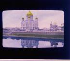 St. Savior's Cathedral, Moscow (While the cost of this church ... was less than that of St. Isaac's in St. Petersburg, its location on the highest part of Moscow, together with its style of architecture, e to make it the more beautiful of the two)
