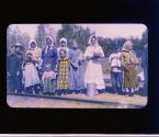 Siberian Peasants (The arrival of the "Train de luxe" the weekly express - at many of the stations on the Trans-Siberian Railway, proved an irresistable attraction to the peasants and farmer people uriosity, or to sell their dairy products, thronged...)