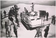 Crew setting up shot, fake snow, TV series "Battlestar Galactica"