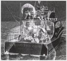 [Multiple exposure of boat (Miss Rheingold) and man]