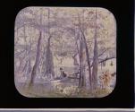 [Two men in a boat in the swamp]