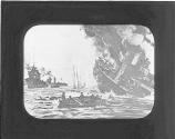 British sailors rescuing men of German destroyer at Heligoland