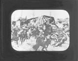 Motor lorries charging through German cavalry