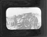 Masked British troops charging Germans at Loos
