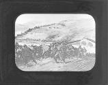 Serbian ox-drawn artillery retreating
