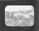 King of Serbia retreats in oxcart