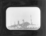 [Boat with three smokestacks]