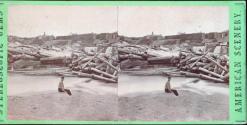 Logs wash'd over the Dam, west side of the Bridge, Glenns Falls, N.Y.