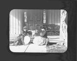 A Critical Inspection. Slide by Reduction on Gelatino Chloride Plate. 5 Min. Exp. North Light. Fer. Ox. Developer. -Lens 7/16. (On Slide) (Neg) Jan. 1 1892, Seed 26x. (Slide) Feb.y. 15 1895 Carbut t Chloride.