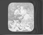 [Man and woman watching cherubs and swans]
