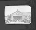 Stage at Oberammergau Passion Play. Passion Piel in Oberammergau 1880.