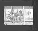 [Lieutenant Benjamin Foulois and Phillip Parmalee in the Collier aircraft as they prepare for their 3 March 1911 flight to Eagle Pass Texas]