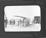 [Soldiers moving a partly assembled Wright Model B aircraft]