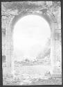 Bolton Priory Int., Looking Out Thru Archway. Archway at Bolton Abbey .